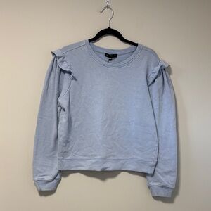 Velvet Heart Light Blue Ruffle Shoulder Sweatshirt